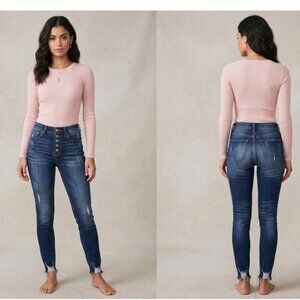 KANcAN Womens Jeans Blue Skinny Stretch Mid Rise Denim Pants Size 5/26
